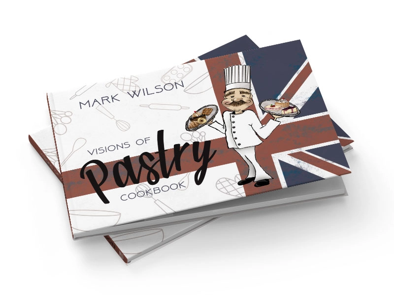 Pastry Cookbook with cartoon chef on cover