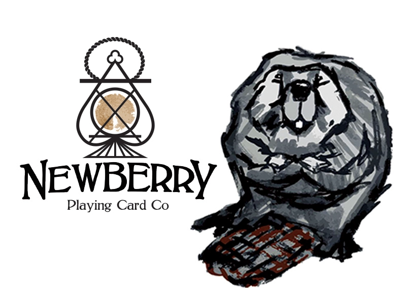 Wood game box with Newberry Euchere logo