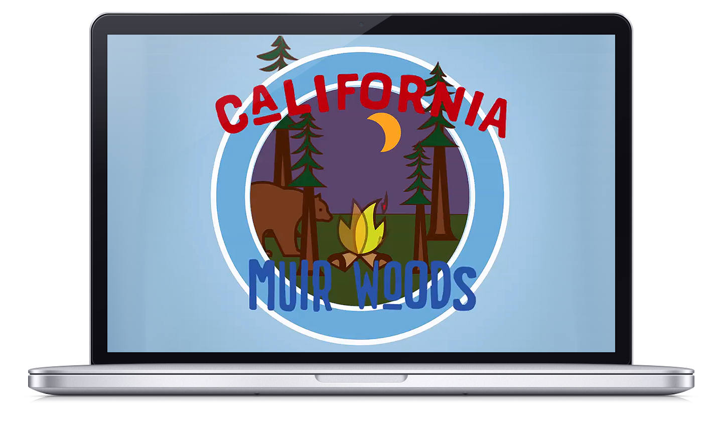 computer with image of the California cartoon slide